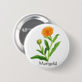 Herb Garden Series - Marigold Ronde Button 5,7 Cm (Voorkant /achterkant)