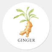 Herb Ginger Waterverf Ronde Sticker (Voorkant)