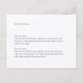 Herb green initialen bruiloft receptiebehuizing informatiekaartje (Achterkant)