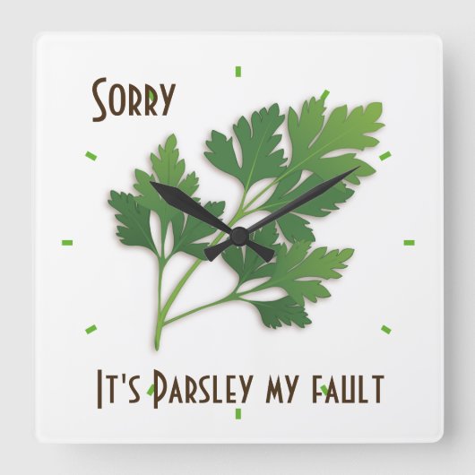 Herb Pun, sorry dat het mijn foutklok is Vierkante Klok (Voorkant)