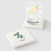 Herb Waterverf Tekening Word Art Stenen Onderzetter (Zijkant)