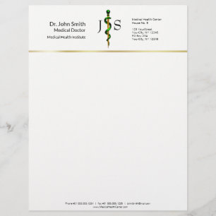 Herbaal Gold Rod van Asclepius Green Medical Briefhoofd