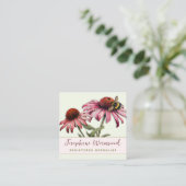 Herbalist Coneflower Echinacea Hommels Vierkante Visitekaartje (Staand voorkant)
