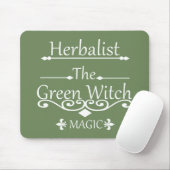 herbalist de groene heks magie muismat (Met muis)