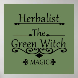 herbalist de groene heks magie poster