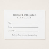 Herbalist Gift Certificate Visitekaartje (Achterkant)