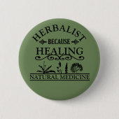 herbalist omdat genezing ronde button 5,7 cm (Voorkant)