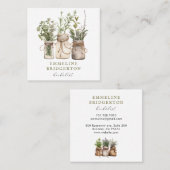 Herbalist Waterverf Vierkante Visitekaartje (Voorkant / Achterkant)