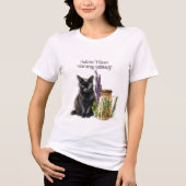 Herbalist Zwarte Kat Kruidenpot Tri-Blend Shirt (Voorkant)
