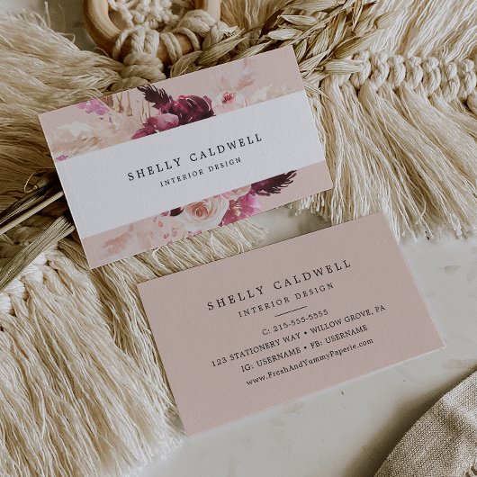 Herbe Boho Pampas | Carte de visite de pêche