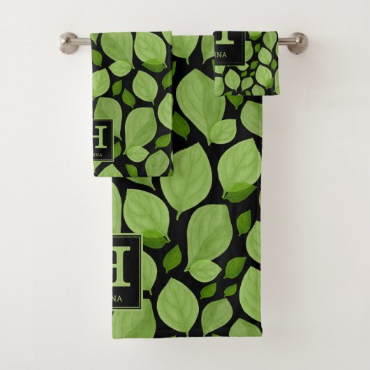 Herbe de Basil vert Motif Monogramme botanique (En situation)