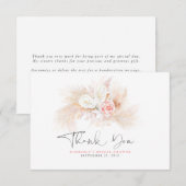 Herbe des Pampas Élégante Fleurs Roses Merci (Devant / Derrière)