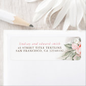 Herbe des Pampas et Fleurs Roses Étiquette Bohème (En situation)