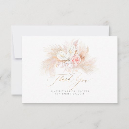 Herbe des Pampas Fleurs Roses Petit Merci (Devant)