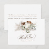 Herbe élégante de Pampas Fleur blanche Merci (Devant / Derrière)