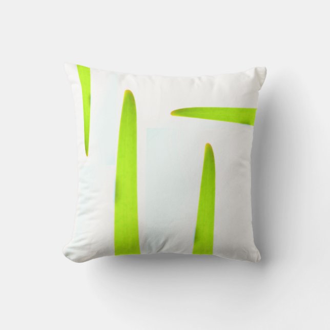 Herbe verte brillante minimalisme lignes Coussin (Recto)