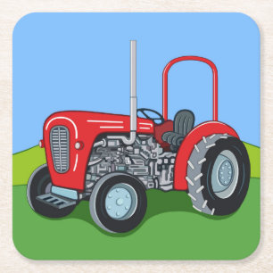 Herbert de Tractor Vierkante Kartonnen Onderzetter