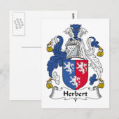 Herbert Family Crest Briefkaart (Voorkant / Achterkant)
