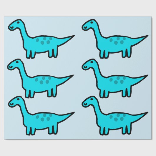 Herbert het blauwe dinosaurus inpakpapier (Vlak)