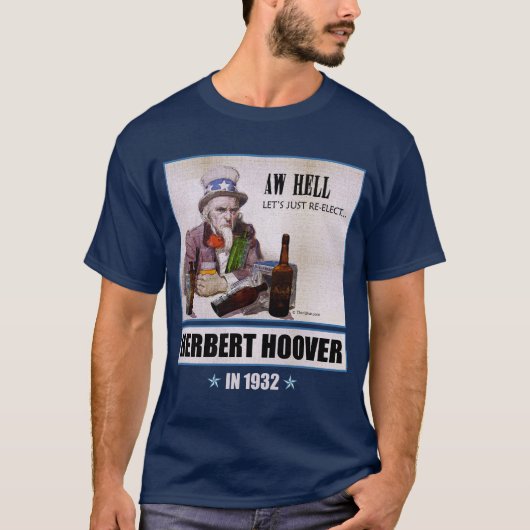 Herbert Hoover 1932 Campaign Mannen donkere T-shir T-shirt (Voorkant)