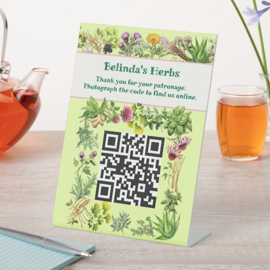 Herbes debout Garder en contact Code QR Panneau de (In SItu)