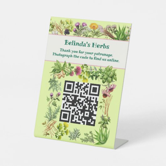 Herbes debout Garder en contact Code QR Panneau de (Recto)