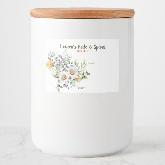Herbes et épices personnalisables Étiquettes (Devant)