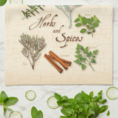 Herbes et épices Serviette de cuisine (Plié)
