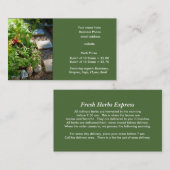 Herbes fraîches à vendre Carte de visite Modèle (Devant / Derrière)