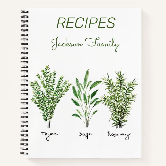 Herbes Rosemary Thyme Rustique Carnet de carnet de (Devant)