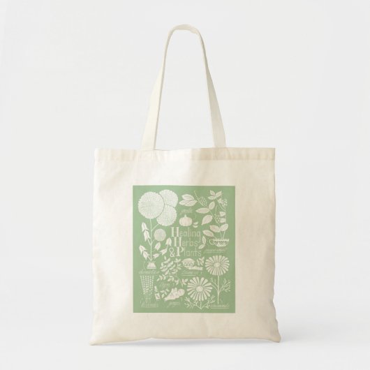 Herbes vertes et sac fourre-tout illustré plante (Devant)