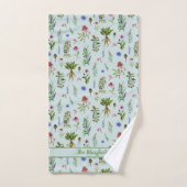 Herbes Whimsical sur Mint Green (Serviette à main)