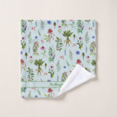 Herbes Whimsical sur Mint Green (Gant de toilette)