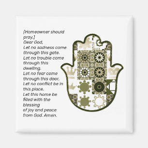 Herbezoek Vierkant Khamsa Handmagneet 1 Eigenaar Magneet