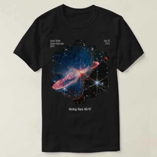 Herbig-Haro 46/47 James Webb Space Telescope Afbee T-shirt (Design voorkant)