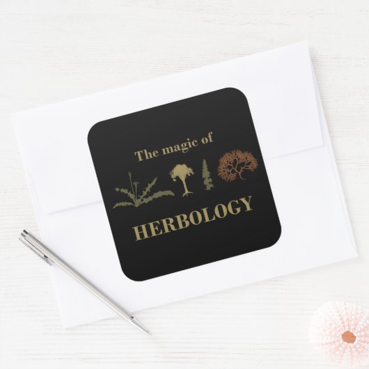herbologie vierkante sticker (Envelop)