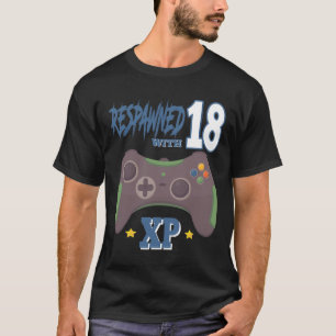 Herboren Met 18 Xp Videogamer 18e Verjaardag Gif T-shirt