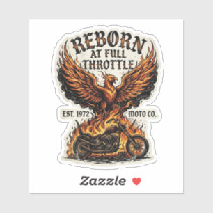 Herboren met Volle Drijfkracht Phoenix Motorfietse Sticker