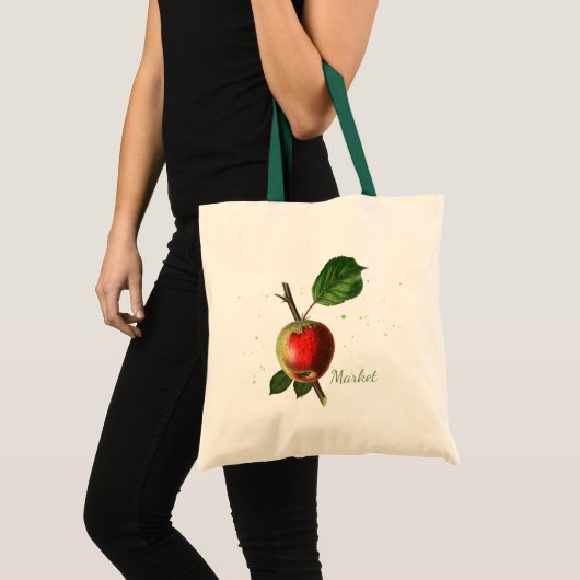 Herbruikbare Apple Market Canvas tas (Voorkant (product))
