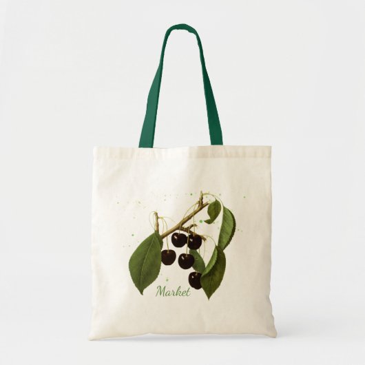 Herbruikbare Canvas tas van de Botanische Cherries (Voorkant)
