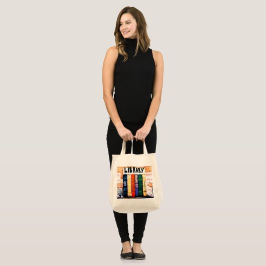 Herbruikbare Library Canvas tas (Voorkant (model))