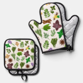 Herbs   ovenwant & pannenlap set (Voorkant / Achterkant)