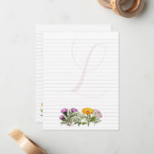 Herbs Personal Lined Writing Paper Single Initial Notitiekaartje (Voorkant / Achterkant in situ)