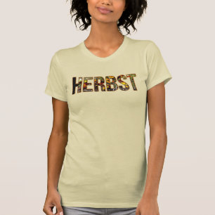 Herbst en T-shirt Blätter Schrift