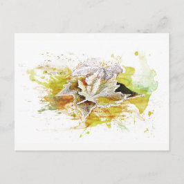 Herbst, Winter. Laub, Frost, Aquarell Briefkaart