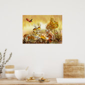 Herbsttiere Poster (Keuken)