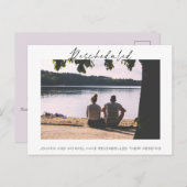 Hercheduled Lake Uitzicht Wedding Change of Date Briefkaart (Voorkant / Achterkant)