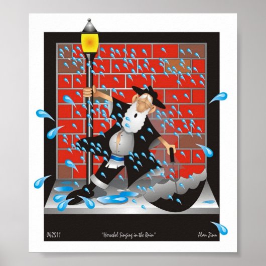 Herchel Singing in de Regen Poster (Voorkant)