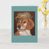 Hercule la carte beagle (Fleur jaune)