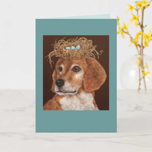Hercule la carte beagle (Fleur jaune)